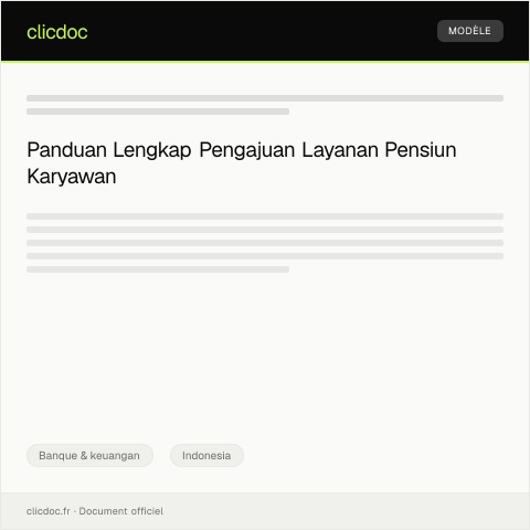 Document preview: Pengajuan Layanan Pensiun Karyawan — Banque & keuangan, Indonesia
