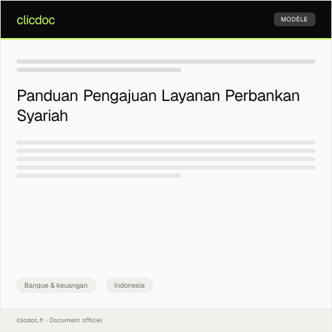 Document preview: Pengajuan Layanan Perbankan Syariah — Banque & keuangan, Indonesia