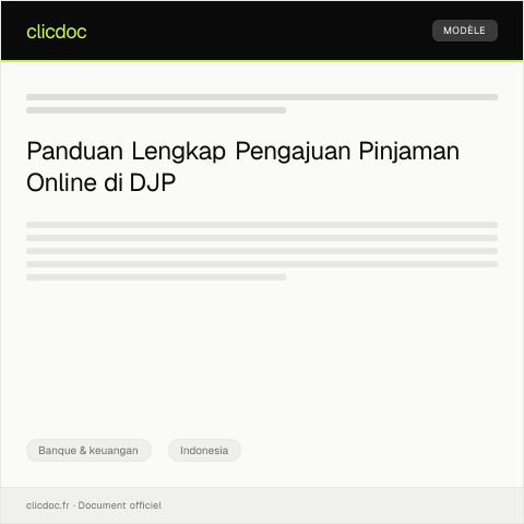 Document preview: Pengajuan Layanan Pinjaman Online — Banque & keuangan, Indonesia