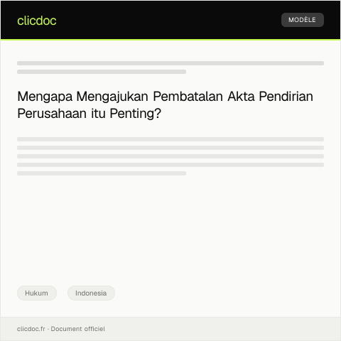 Document preview: Pengajuan Permohonan Pembatalan Akta Pendirian Perusahaan — Hukum, Indonesia