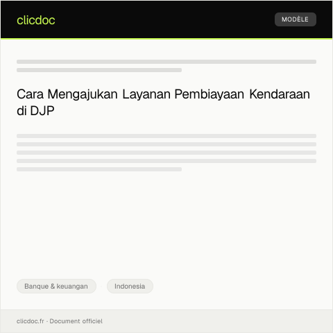 Document preview: Pengajuan Layanan Pembiayaan Kendaraan — Banque & keuangan, Indonesia