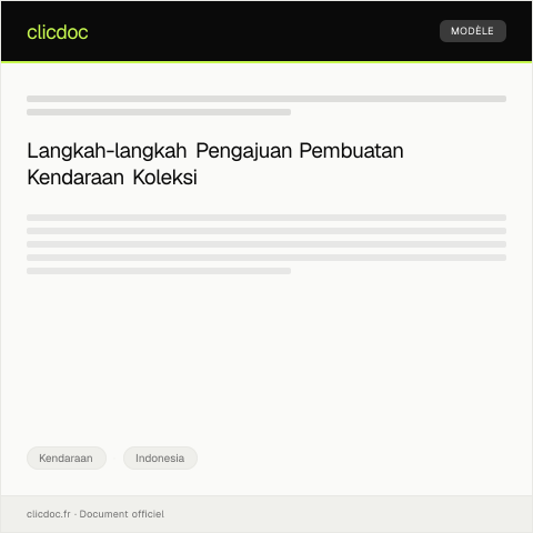 Document preview: Pengajuan Pembuatan Kendaraan Koleksi — Kendaraan, Indonesia