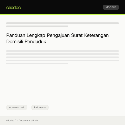 Document preview: Pengajuan Pembuatan Surat Keterangan Domisili Penduduk — Administrasi, Indonesia