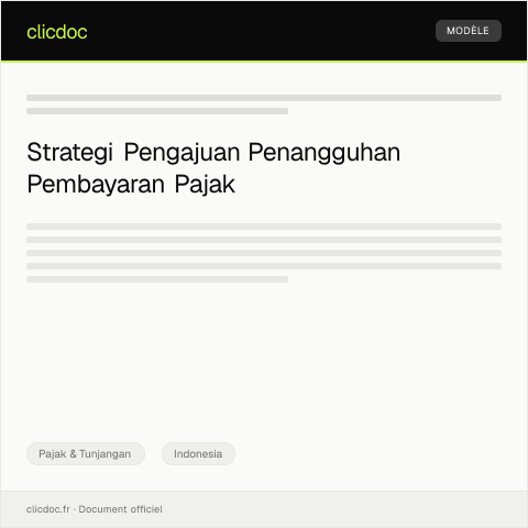 Document preview: Pengajuan Penangguhan Pembayaran Pajak — Pajak & Tunjangan, Indonesia