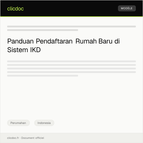 Document preview: Pengajuan Pendaftaran Rumah Baru di Sistem IKD — Perumahan, Indonesia