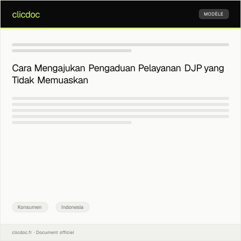 Document preview: Pengajuan Pengaduan Pelayanan Tidak Memuaskan di Kantor Pelayanan Konsumen — Konsumen, Indonesia