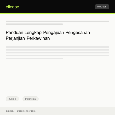 Document preview: Formulir Pengajuan Pengesahan Perjanjian Perkawinan — Juridik, Indonesia