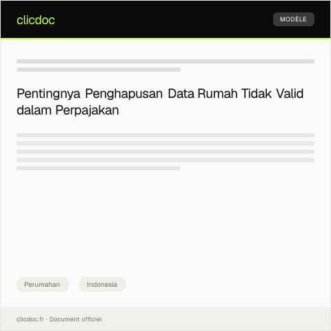 Document preview: Pengajuan Penghapusan Data Rumah Tidak Valid — Perumahan, Indonesia