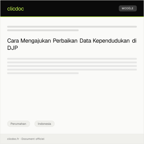 Document preview: Pengajuan Perbaikan Data Kependudukan terkait Rumah — Perumahan, Indonesia