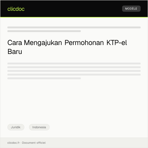Document preview: Pengajuan Permohonan KTP-el Baru — Juridik, Indonesia