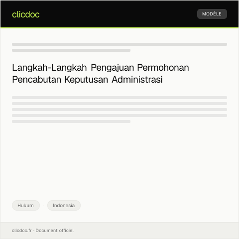 Document preview: Pengajuan Permohonan Pencabutan Keputusan Administrasi oleh Instansi Terkait — Hukum, Indonesia