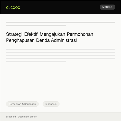 Document preview: Pengajuan Permohonan Penghapusan Denda Administrasi — Perbankan & Keuangan, Indonesia