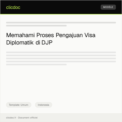 Document preview: Pengajuan Permohonan Visa Diplomatik — Template Umum, Indonesia
