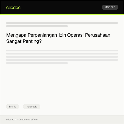 Document preview: Pengajuan Perpanjangan Izin Operasi Perusahaan — Bisnis, Indonesia