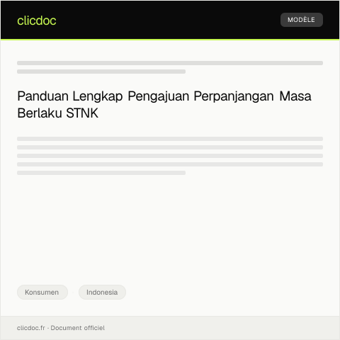 Document preview: Pengajuan Perpanjangan Masa Berlaku STNK — Konsumen, Indonesia