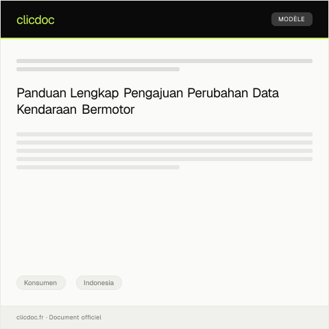 Document preview: Pengajuan Perubahan Data Kendaraan Bermotor — Konsumen, Indonesia