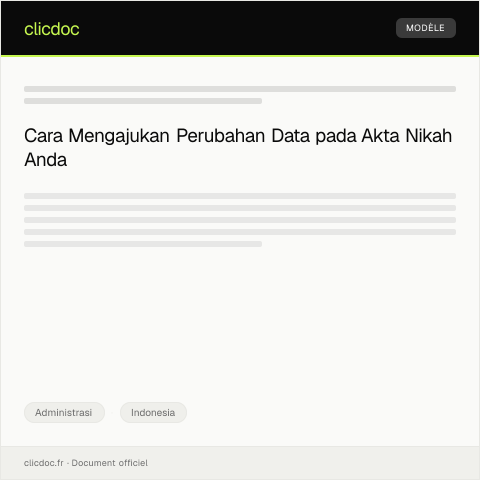 Document preview: Pengajuan Perubahan Data Pada Akta Nikah — Administrasi, Indonesia