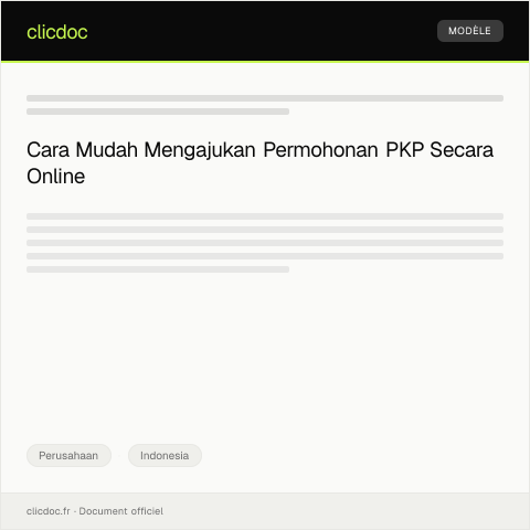 Document preview: Pengajuan Permohonan PKP (Pengusaha Kena Pajak) secara Online — Perusahaan, Indonesia
