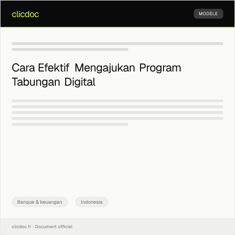 Document preview: Pengajuan Program Tabungan Digital — Banque & keuangan, Indonesia