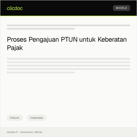 Document preview: Pengajuan Pengadilan Tata Usaha Negara (PTUN) — Hukum, Indonesia