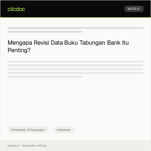 Document preview: Pengajuan Revisi Data pada Buku Tabungan Bank — Perbankan & Keuangan, Indonesia