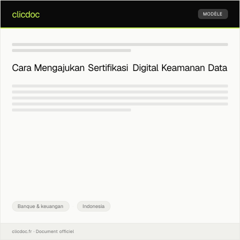 Document preview: Pengajuan Sertifikasi Digital Keamanan Data — Banque & keuangan, Indonesia