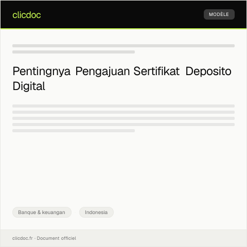 Document preview: Pengajuan Pembuatan Sertifikat Deposito Digital — Banque & keuangan, Indonesia
