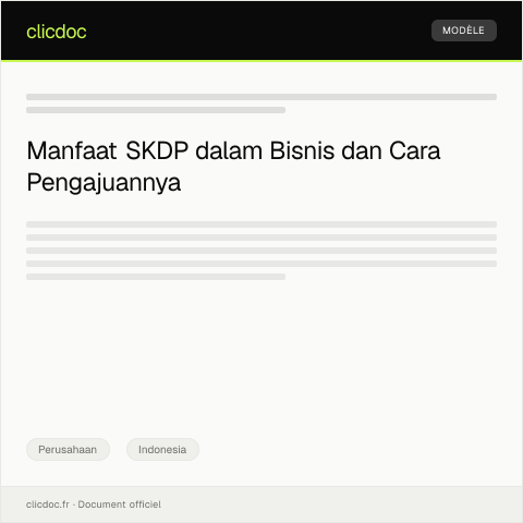 Document preview: Pengajuan Surat Keterangan Domisili Perusahaan (SKDP) secara Elektronik — Perusahaan, Indonesia