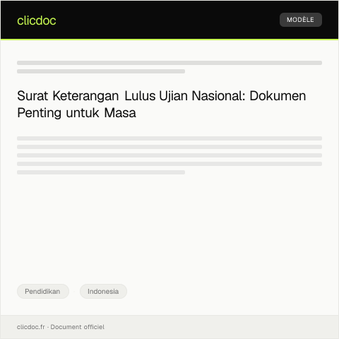 Document preview: Pengajuan Surat Keterangan Lulus Ujian Nasional — Pendidikan, Indonesia