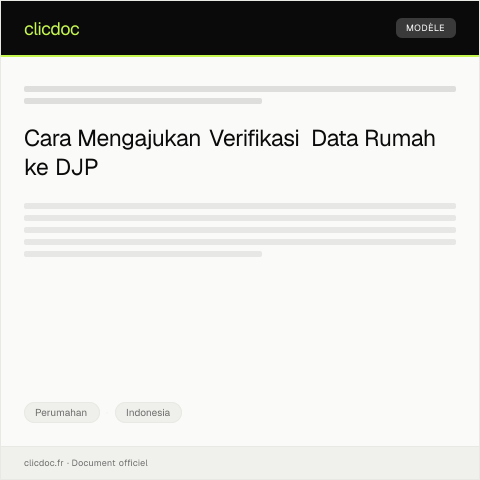 Document preview: Pengajuan Verifikasi Data Rumah oleh Dinas Terkait — Perumahan, Indonesia
