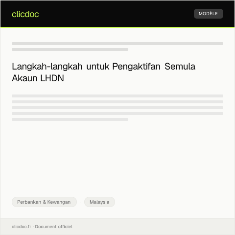 Document preview: Pengaktifan semula Akaun — Perbankan & Kewangan, Malaysia