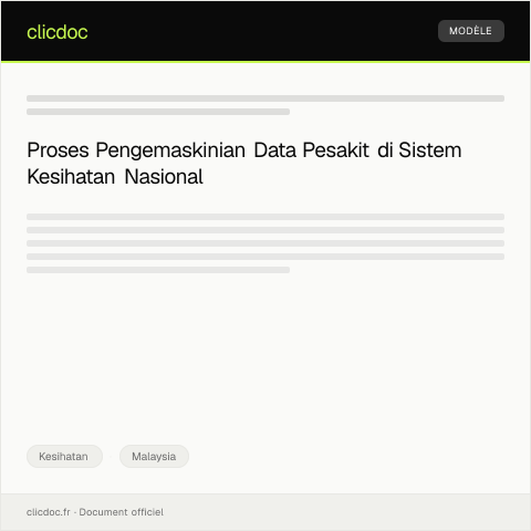 Document preview: Pengemaskinian Data Pesakit di Sistem Kesihatan Nasional — Kesihatan, Malaysia