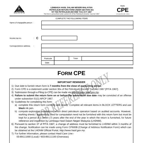 Document preview: CPE — Petroleum, Malaysia