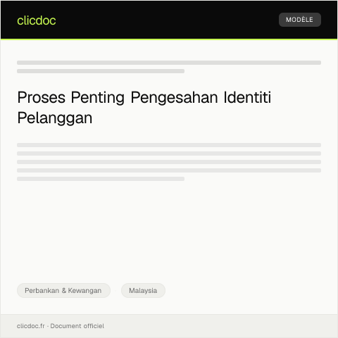 Document preview: Pengesahan Identiti Pelanggan — Perbankan & Kewangan, Malaysia