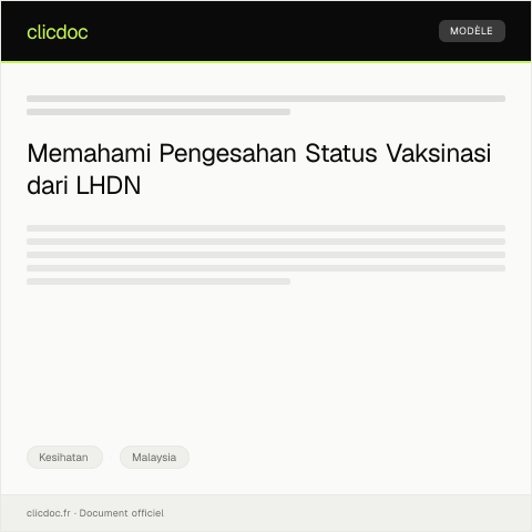 Document preview: Pengesahan Status Vaksinasi — Kesihatan, Malaysia