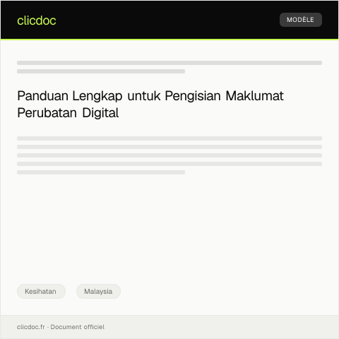 Document preview: Pengisian Maklumat Perubatan Digital — Kesihatan, Malaysia