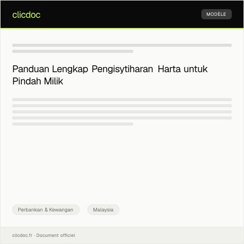 Document preview: Pengisytiharan Harta untuk Pindah Milik — Perbankan & Kewangan, Malaysia