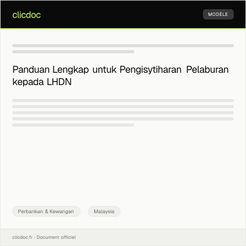 Document preview: Pengisytiharan Pelaburan — Perbankan & Kewangan, Malaysia