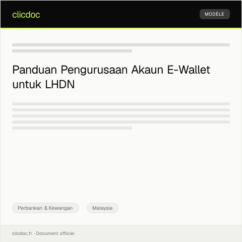 Document preview: Pengurusaan akaun E-wallet — Perbankan & Kewangan, Malaysia