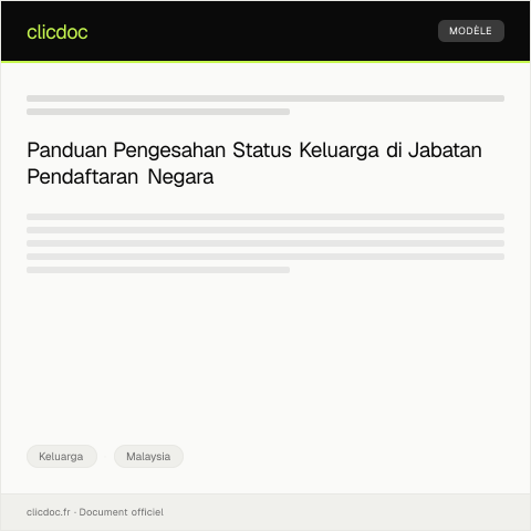 Document preview: Pengurusan Pengesahan Status Keluarga di Jabatan Pendaftaran Negara — Keluarga, Malaysia