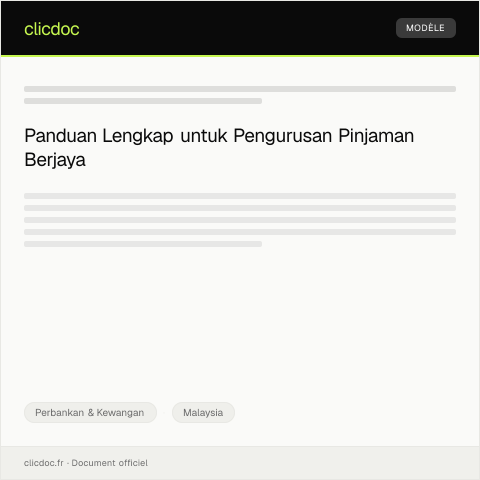 Document preview: Pengurusan Pinjaman Berjaya — Perbankan & Kewangan, Malaysia