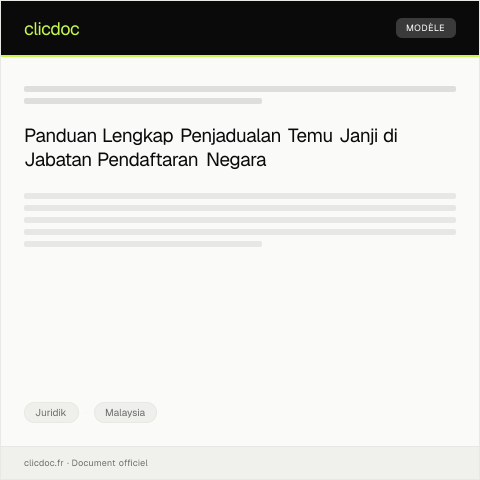 Document preview: Penjadualan Temu Janji di Jabatan Pendaftaran Negara — Juridik, Malaysia