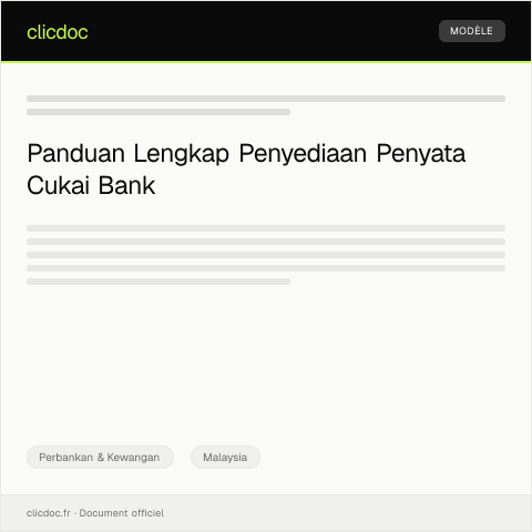 Document preview: Penyediaan Penyata Cukai Bank — Perbankan & Kewangan, Malaysia