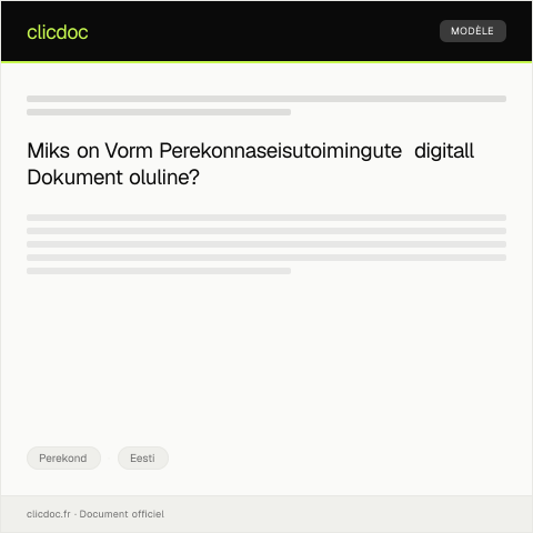 Document preview: Vorm Perekonnaseisutoimingute digitall Dokument — Perekond, Eesti
