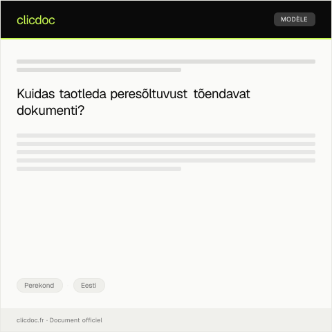 Document preview: Peresõltuvust tõendava dokumendi saamise taotlus — Perekond, Eesti