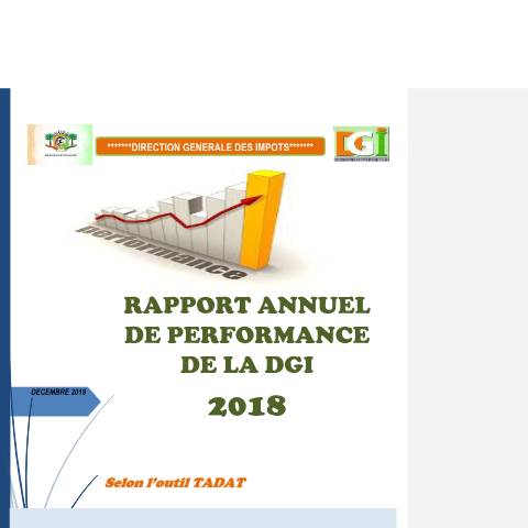 Aperçu du document Rapport de performance au titre de l annee 2018 TADAT — Rapport, Côte d'Ivoire