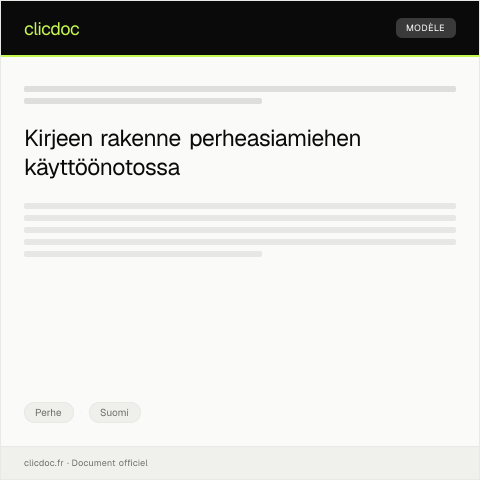 Document preview: Perheasiamiehen käyttöönotto — Perhe, Suomi