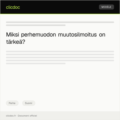 Document preview: Perhemuodon muutosilmoitus — Perhe, Suomi