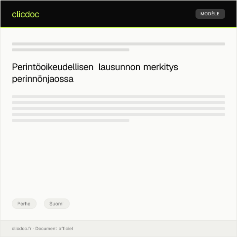 Document preview: Perintöoikeudellinen lausunto — Perhe, Suomi