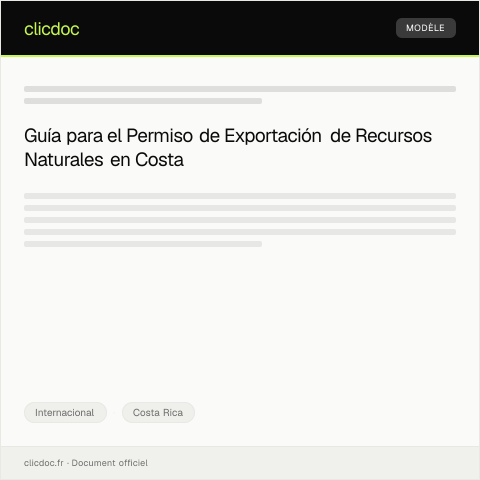 Vista previa del documento Permiso de Exportación de Recursos Naturales — Internacional, Costa Rica